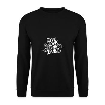 Line Dancing Country Dance - Line Dance Tanzen - Unisex Sweatshirt - black - Front - Alina (178cm) & Michal (187cm)