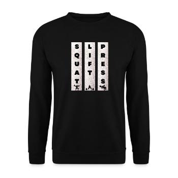 Squat Lift Press - Unisex Pullover - Schwarz - Vorne - Alina (178cm) & Michal (187cm)