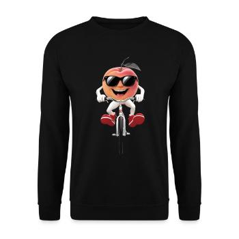 Aprikose, Radfahren, Auf, Fahrrad, Geschenk - Unisex Pullover - Schwarz - Vorne - Alina (178cm) & Michal (187cm)