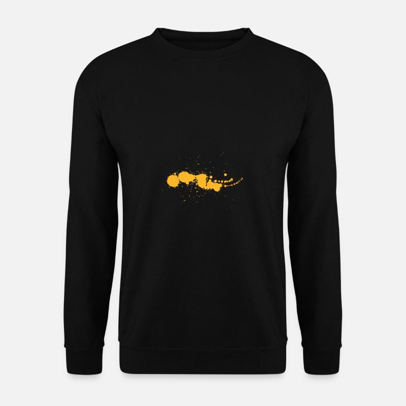 Farbklecks Klecks Farbspritzer Maler Geschenk gelb - Unisex Pullover - Schwarz