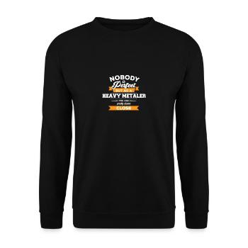 Heavy Metal - Geschenk - Rock - Metal - Metaler - Unisex Pullover - Schwarz - Vorne - Alina (178cm) & Michal (187cm)