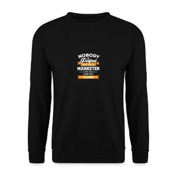 Marketer - Marketing - Geschenk - Werbeagentur - Unisex Sweatshirt - black - Front - Alina (178cm) & Michal (187cm)