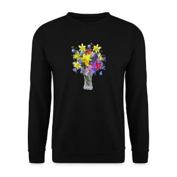 flowers lilies tulips orchids sunflower dahlia ger - Unisex Pullover - Schwarz - Vorne - Alina (178cm) & Michal (187cm)