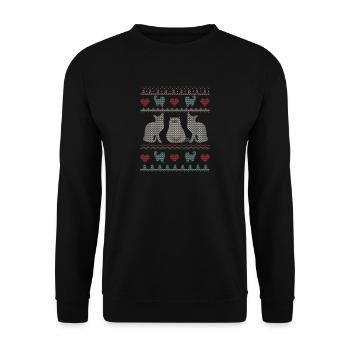 Cat Cat Owner Gift Christmas Ugly - Unisex Sweatshirt - black - Front - Alina (178cm) & Michal (187cm)