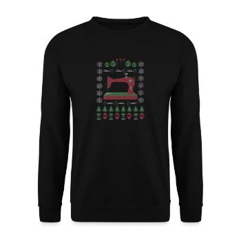 couturière Couturière - coudre cadeau de Noël - Sweat-shirt Unisexe - noir - Devant - Alina (178cm) & Michal (187cm)