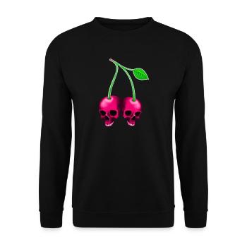 Crâne Cherry Pink - Sweat-shirt Unisexe - noir - Devant - Alina (178cm) & Michal (187cm)