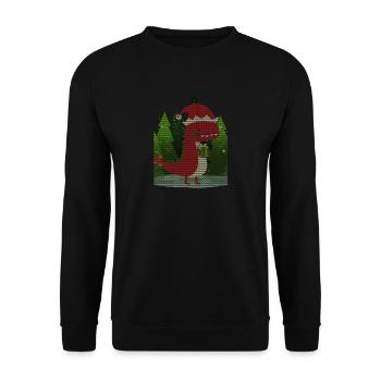 Dinosaure Dino Cadeau De Noël Enfants Moche - Sweat-shirt Unisexe - noir - Devant - Alina (178cm) & Michal (187cm)