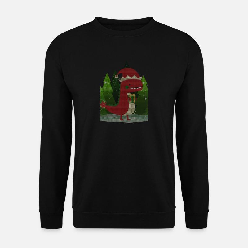 Dinosaurier Dino Weihnachten Geschenk Kinder Ugly - Unisex Pullover - Schwarz