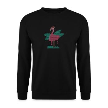 Flamingo Flamenco cadeau de Noël Ugly Sweate - Sweat-shirt Unisexe - noir - Devant - Alina (178cm) & Michal (187cm)
