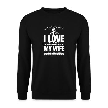 Gift man friend mountain biker mountain bike - Unisex Sweatshirt - black - Front - Alina (178cm) & Michal (187cm)