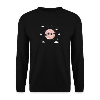 Gift Christmas Christmas sleigh reindeer - Unisex Sweatshirt - black - Front - Alina (178cm) & Michal (187cm)