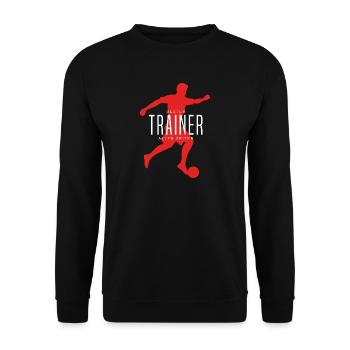 Bester Trainer aller Zeiten Fußball Trainer Shirt - Unisex Pullover - Schwarz - Vorne - Alina (178cm) & Michal (187cm)