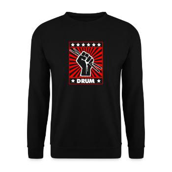 Geschenk Schlagzeuger Drummer Schlagzeugspieler - Unisex Pullover - Schwarz - Vorne - Alina (178cm) & Michal (187cm)