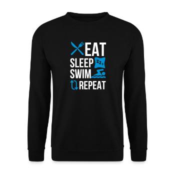 Mangez sommeil nager nouveau - Sweat-shirt Unisexe - noir - Devant - Alina (178cm) & Michal (187cm)