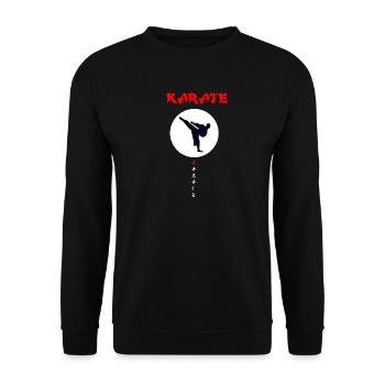 Karate Kampfsport Kampfkunst Japan Dojo - Unisex Pullover - Schwarz - Vorne - Alina (178cm) & Michal (187cm)