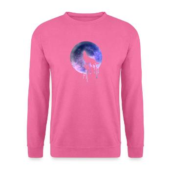 wolf mond weltall - Unisex Pullover - Pink - Vorne