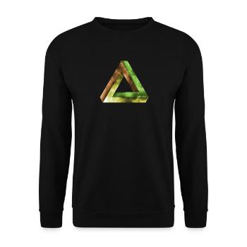 optische illusion geometrie - Unisex Pullover - Schwarz - Vorne - Alina (178cm) & Michal (187cm)