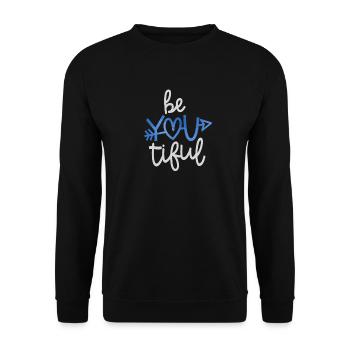Beautiful Wunderschön Spruch Geschenkidee Freundin - Unisex Pullover - Schwarz - Vorne - Alina (178cm) & Michal (187cm)