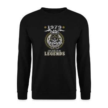 40. Geburtstag 1979 Die Geburt der Legenden - Unisex Pullover - Schwarz - Vorne - Alina (178cm) & Michal (187cm)