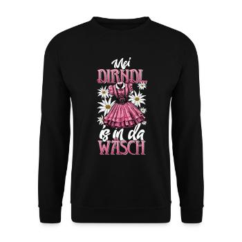 Mei Dirndl is in da Wäsch Trachtenshirt Damen - Sweat-shirt Unisexe - noir - Devant - Alina (178cm) & Michal (187cm)