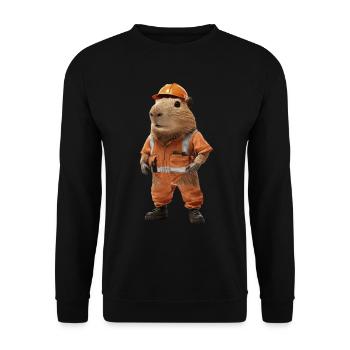 Wasserschwein - Unisex Pullover - Schwarz - Vorne - Alina (178cm) & Michal (187cm)