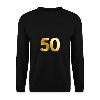 50 Anniversary Birthday Day of Honor Gift Anniversary - Unisex Sweatshirt - black - Front - Alina (178cm) & Michal (187cm)
