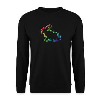 Bunny colorful dots - Unisex Sweatshirt - black - Front - Alina (178cm) & Michal (187cm)