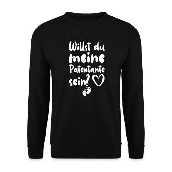Willst Du Meine Patentante Sein? - Unisex Pullover - Schwarz - Vorne - Alina (178cm) & Michal (187cm)