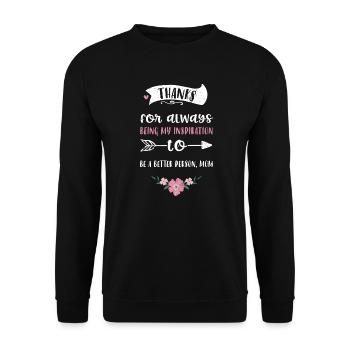 Merci d’être toujours mon inspi... - Sweat-shirt Unisexe - noir - Devant - Alina (178cm) & Michal (187cm)