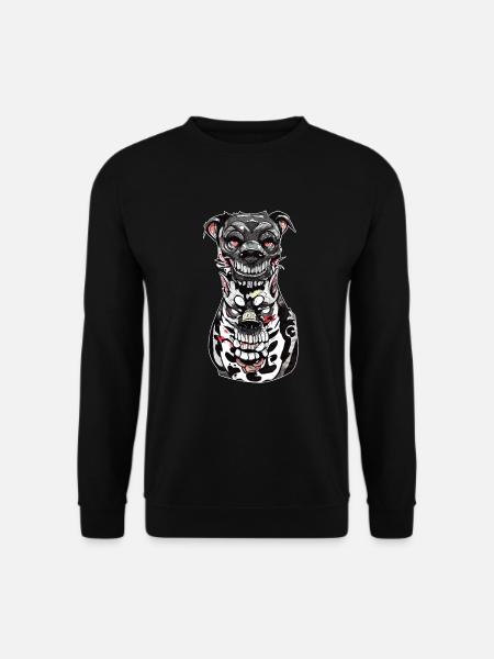 Gloomy Dog Illustration Print - Unisex Sweatshirt - black