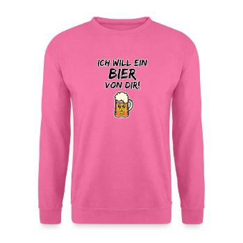 Ich will ein Bier von Dir! Bierbaby Bier trinken - Unisex Pullover - Pink - Vorne