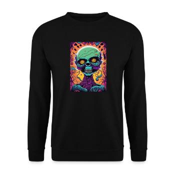 Visage de zombie coloré effrayant - Sweat-shirt Unisexe - noir - Devant - Alina (178cm) & Michal (187cm)