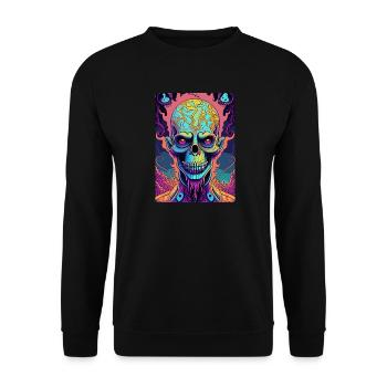 Visage effrayant de crâne de motard coloré - Sweat-shirt Unisexe - noir - Devant - Alina (178cm) & Michal (187cm)