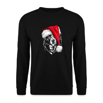 Santa BORDER COLLIE Weihnachten Hunde Wilsigns - Unisex Pullover - Schwarz - Vorne - Alina (178cm) & Michal (187cm)