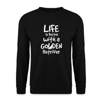 Life Is Better With A Golden Retriver Funny Gift - Sweat-shirt Unisexe - noir - Devant - Alina (178cm) & Michal (187cm)