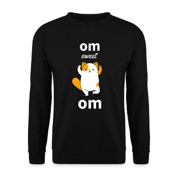 T-shirt de yoga pour femmes | Drôle de chat Méditation Lady - Sweat-shirt Unisexe - noir - Devant - Alina (178cm) & Michal (187cm)