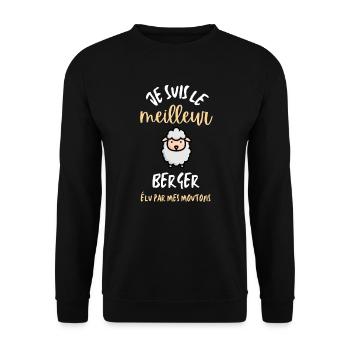 je suis le meilleur berger élu par mes moutons - Sweat-shirt Unisexe - noir - Devant - Alina (178cm) & Michal (187cm)