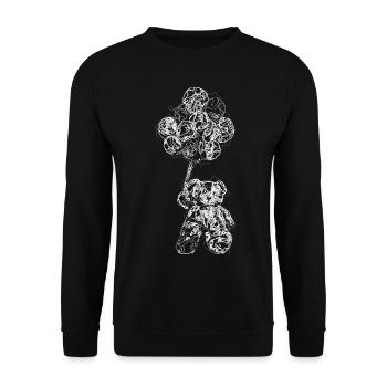 Bear Balloon Line Art - Unisex Sweatshirt - black - Front - Alina (178cm) & Michal (187cm)