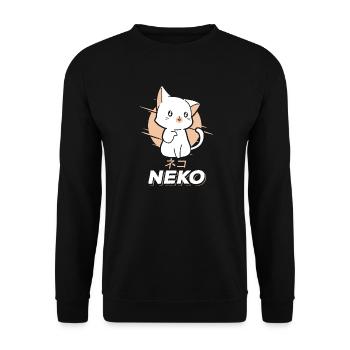 Neko Nekomini Kawaii Chat Japon Anime - Sweat-shirt Unisexe - noir - Devant - Alina (178cm) & Michal (187cm)