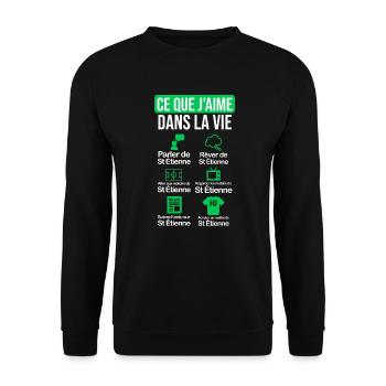 Saint Etienne maillot drôle original football - Sweat-shirt Unisexe - noir - Devant - Alina (178cm) & Michal (187cm)