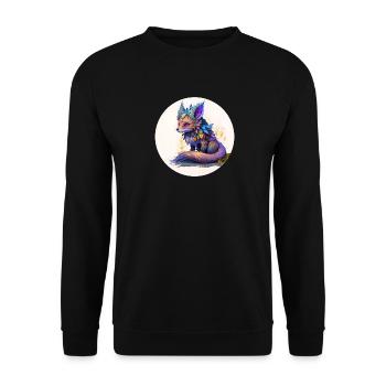 Animal fox fantasy and cute - Unisex Sweatshirt - black - Front - Alina (178cm) & Michal (187cm)
