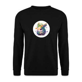 Animal rabbit fantasy and cute - Unisex Sweatshirt - black - Front - Alina (178cm) & Michal (187cm)