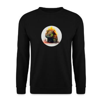 Cute and fantasy turtle animal - Unisex Sweatshirt - black - Front - Alina (178cm) & Michal (187cm)
