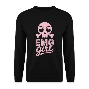 Emo Girl! - Unisex Pullover - Schwarz - Vorne - Alina (178cm) & Michal (187cm)