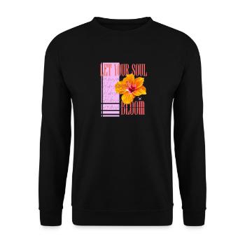 Hibiskus Blume Hibiskusblüte - Unisex Pullover - Schwarz - Vorne - Alina (178cm) & Michal (187cm)