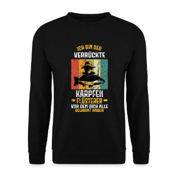 Karpfen Angler Karpfen angeln Fisch - Unisex Pullover - Schwarz - Vorne - Alina (178cm) & Michal (187cm)