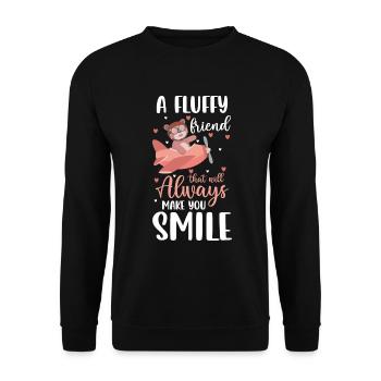 Teddybär Kuscheltier Spielzeug Schwanger - Unisex Pullover - Schwarz - Vorne - Alina (178cm) & Michal (187cm)