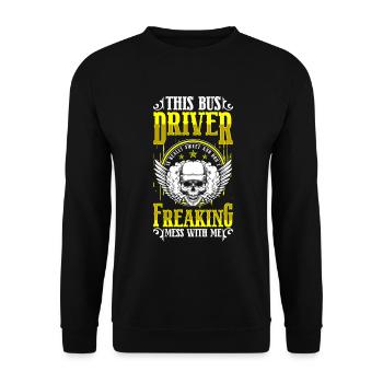 Transport professionnel en bus - Sweat-shirt Unisexe - noir - Devant - Alina (178cm) & Michal (187cm)