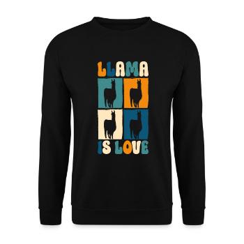 Lama Ferme Animal Amérique du Sud Doux - Sweat-shirt Unisexe - noir - Devant - Alina (178cm) & Michal (187cm)
