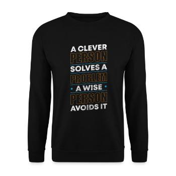 Problème? Le plaisir n’a pas d’importance - Sweat-shirt Unisexe - noir - Devant - Alina (178cm) & Michal (187cm)